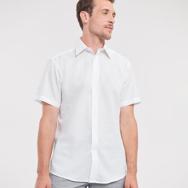 Russell Collection Short Sleeve Tailored Oxford Shirt Thumbnail
